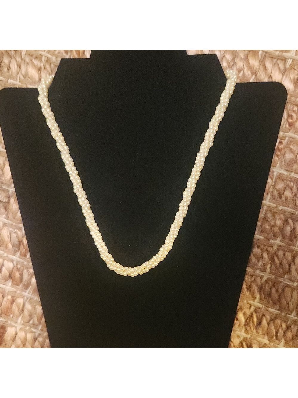 Classic Cream Genuine Twisted Pearl Necklace